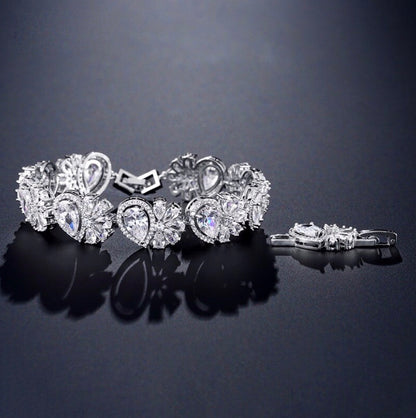 Maureen - Cubic Zirconia Bridal Bracelet - Available in Rose Gold and Silver