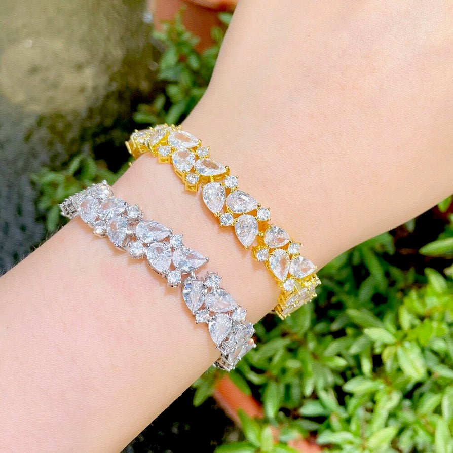 Jessica - Cubic Zirconia Bridal Bracelet - Available in Silver, Rose Gold and Yellow Gold