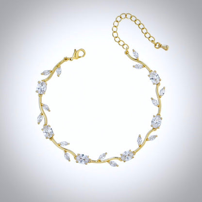 Bethany - Cubic Zirconia Bridal Bracelet - Available in Silver, Rose Gold and Yellow Gold