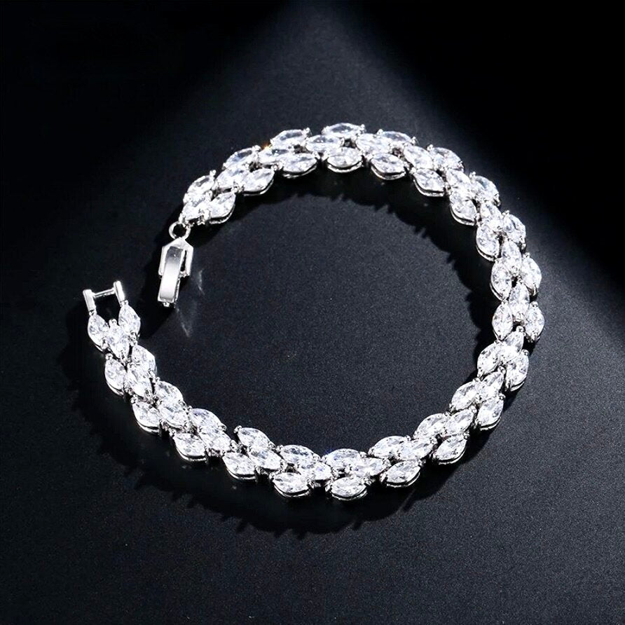 Harmony - Cubic Zirconia Bridal Bracelet - Available in Silver, Rose Gold and Yellow Gold