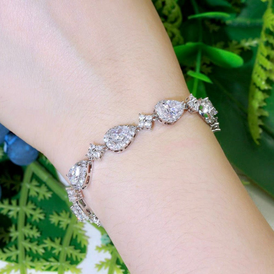 Kay - Cubic Zirconia Bridal Bracelet - Available in Silver, Rose Gold and Yellow Gold