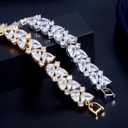 Jessica - Cubic Zirconia Bridal Bracelet - Available in Silver, Rose Gold and Yellow Gold