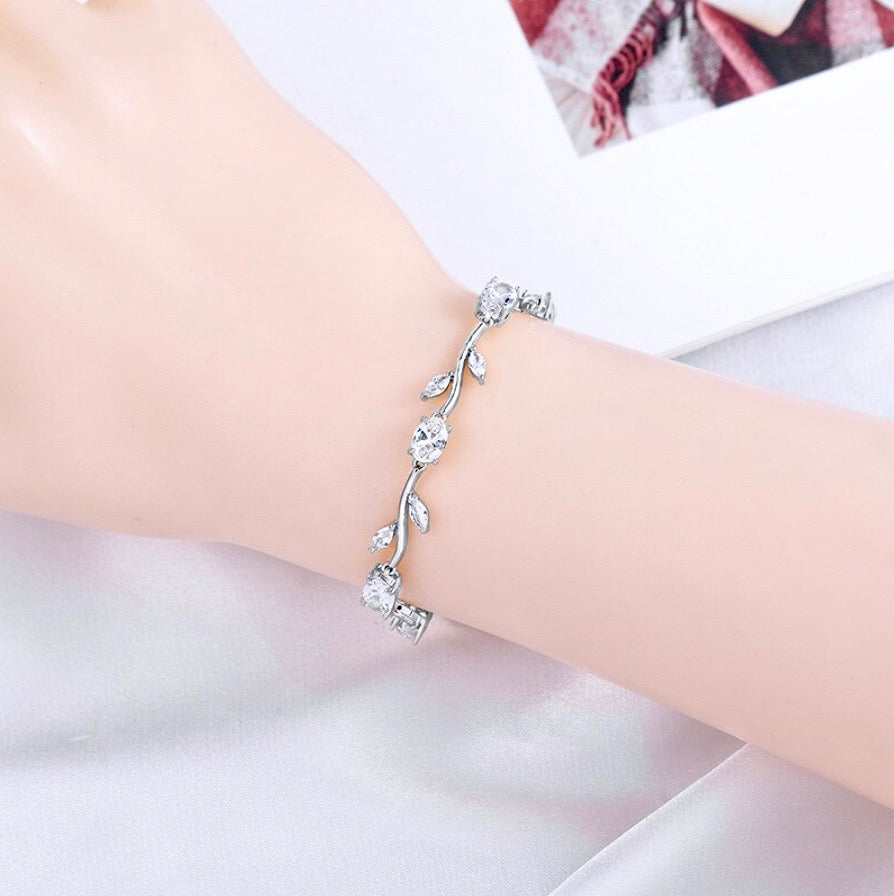 Bethany - Cubic Zirconia Bridal Bracelet - Available in Silver, Rose Gold and Yellow Gold