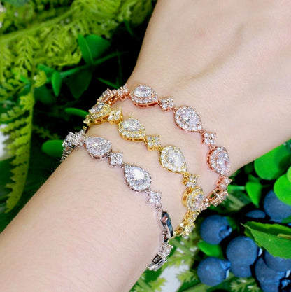 Kay - Cubic Zirconia Bridal Bracelet - Available in Silver, Rose Gold and Yellow Gold
