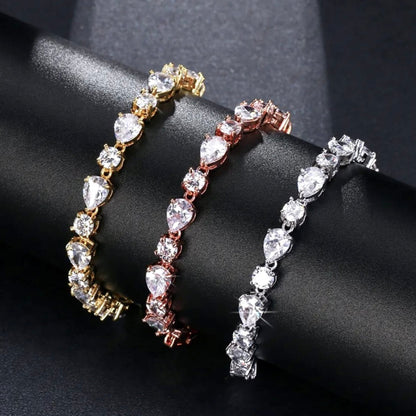 Colette - Cubic Zirconia Bridal Bracelet - Available in Silver, Rose Gold and Yellow Gold