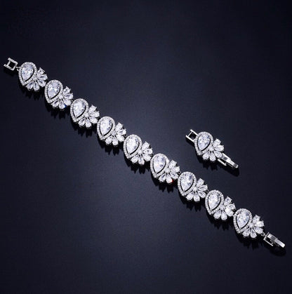 Maureen - Cubic Zirconia Bridal Bracelet - Available in Rose Gold and Silver