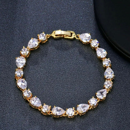 Colette - Cubic Zirconia Bridal Bracelet - Available in Silver, Rose Gold and Yellow Gold