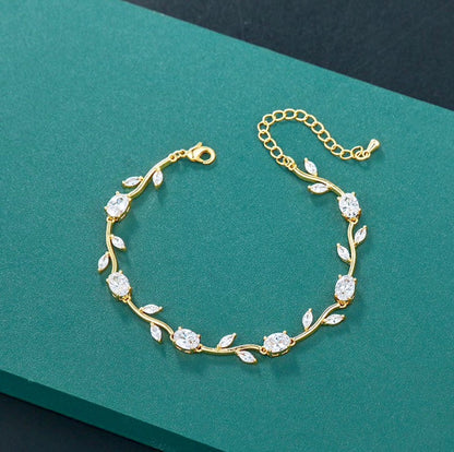Bethany - Cubic Zirconia Bridal Bracelet - Available in Silver, Rose Gold and Yellow Gold