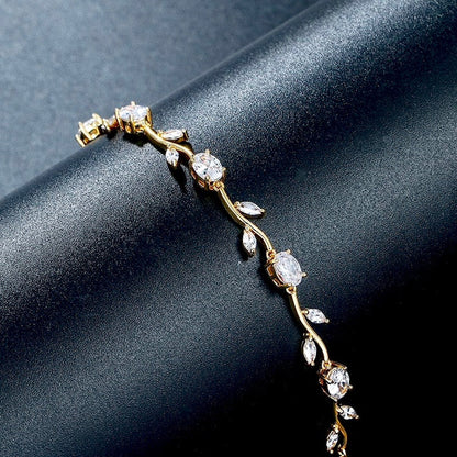 Bethany - Cubic Zirconia Bridal Bracelet - Available in Silver, Rose Gold and Yellow Gold