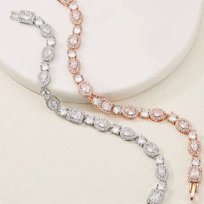 Zoysia - Cubic Zirconia Bridal Bracelet - Available in Silver, Rose Gold and Yellow Gold