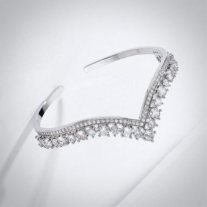 "Morena" - V-Shaped Cubic Zirconia Bridal Bracelet