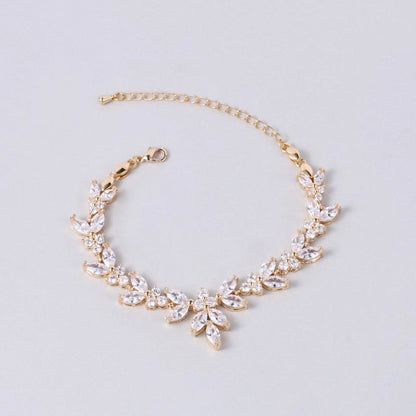 Patricia - Cubic Zirconia Bridal Bracelet - Available in Silver, Rose Gold and Yellow Gold