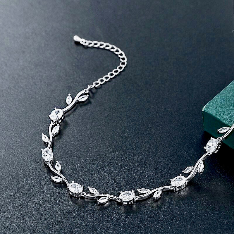 Bethany - Cubic Zirconia Bridal Bracelet - Available in Silver, Rose Gold and Yellow Gold