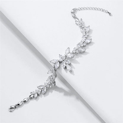 Patricia - Cubic Zirconia Bridal Bracelet - Available in Silver, Rose Gold and Yellow Gold