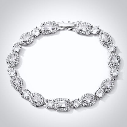 Zoysia - Cubic Zirconia Bridal Bracelet - Available in Silver, Rose Gold and Yellow Gold