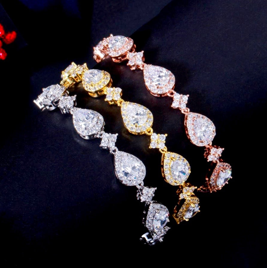 Kay - Cubic Zirconia Bridal Bracelet - Available in Silver, Rose Gold and Yellow Gold