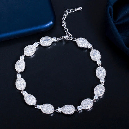 Alexa - Cubic Zirconia Bridal Bracelet - Available in Silver, Rose Gold and Yellow Gold