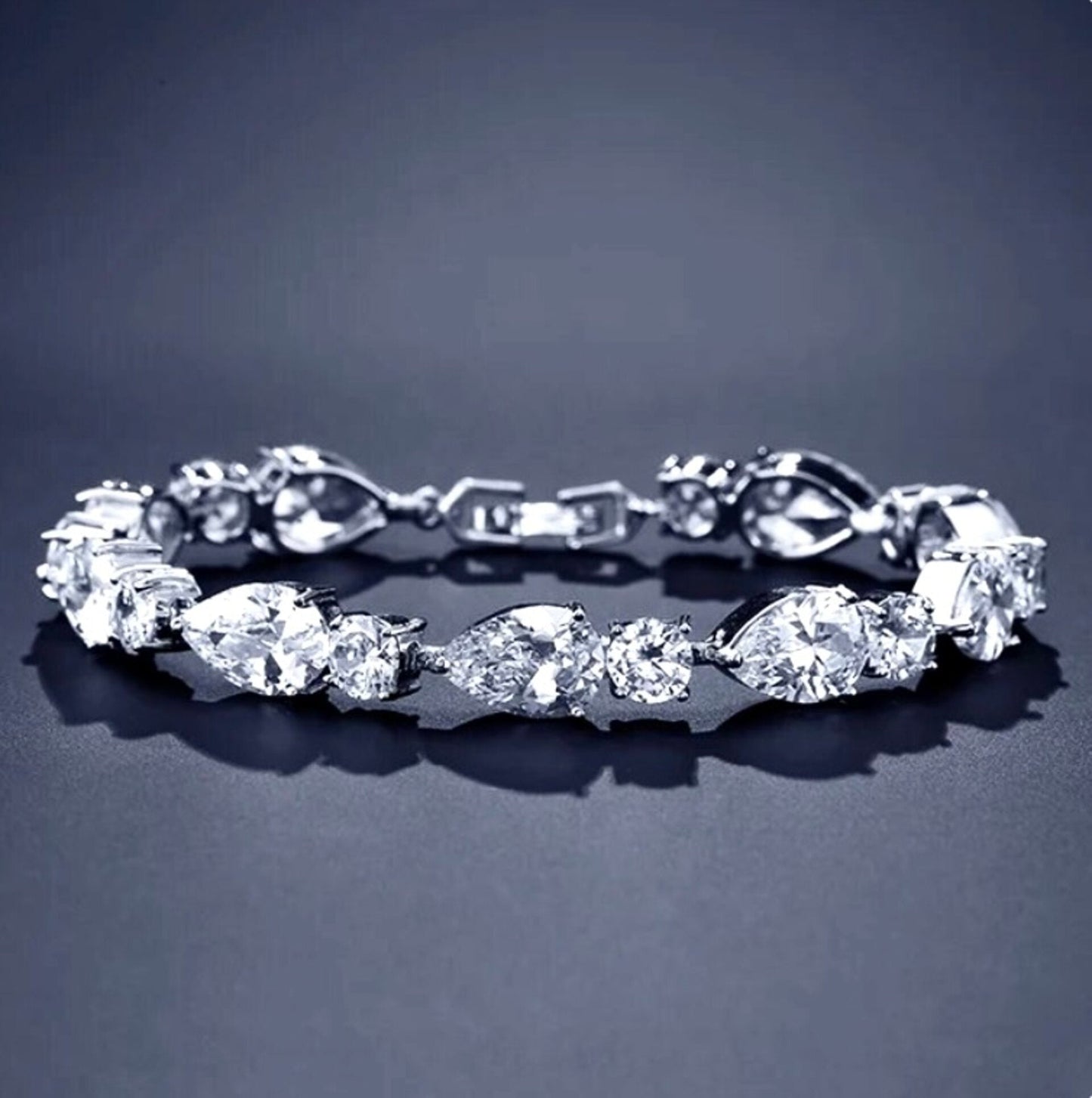 Colette - Cubic Zirconia Bridal Bracelet - Available in Silver, Rose Gold and Yellow Gold