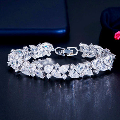 Jessica - Cubic Zirconia Bridal Bracelet - Available in Silver, Rose Gold and Yellow Gold