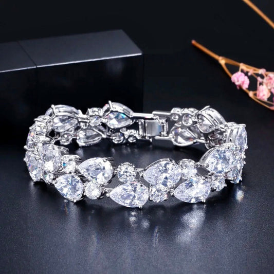 Melody - Cubic Zirconia Bridal Bracelet - More Colors