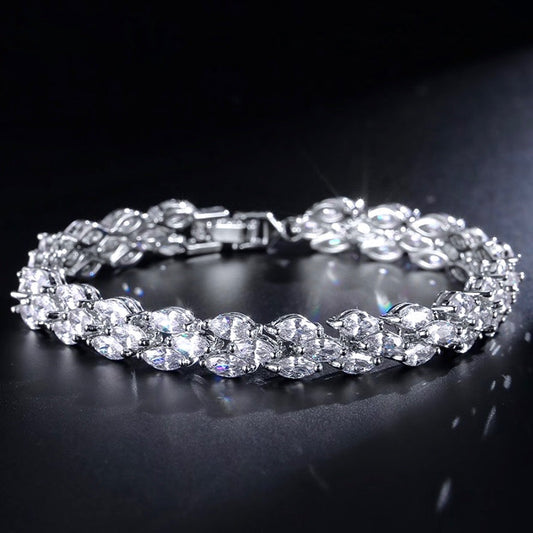 Harmony - Cubic Zirconia Bridal Bracelet - Available in Silver, Rose Gold and Yellow Gold