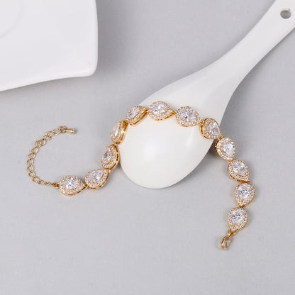 Raïsa - CZ Bridal Bracelet and Earrings Set - Available in Silver, Rose Gold and Yellow Gold