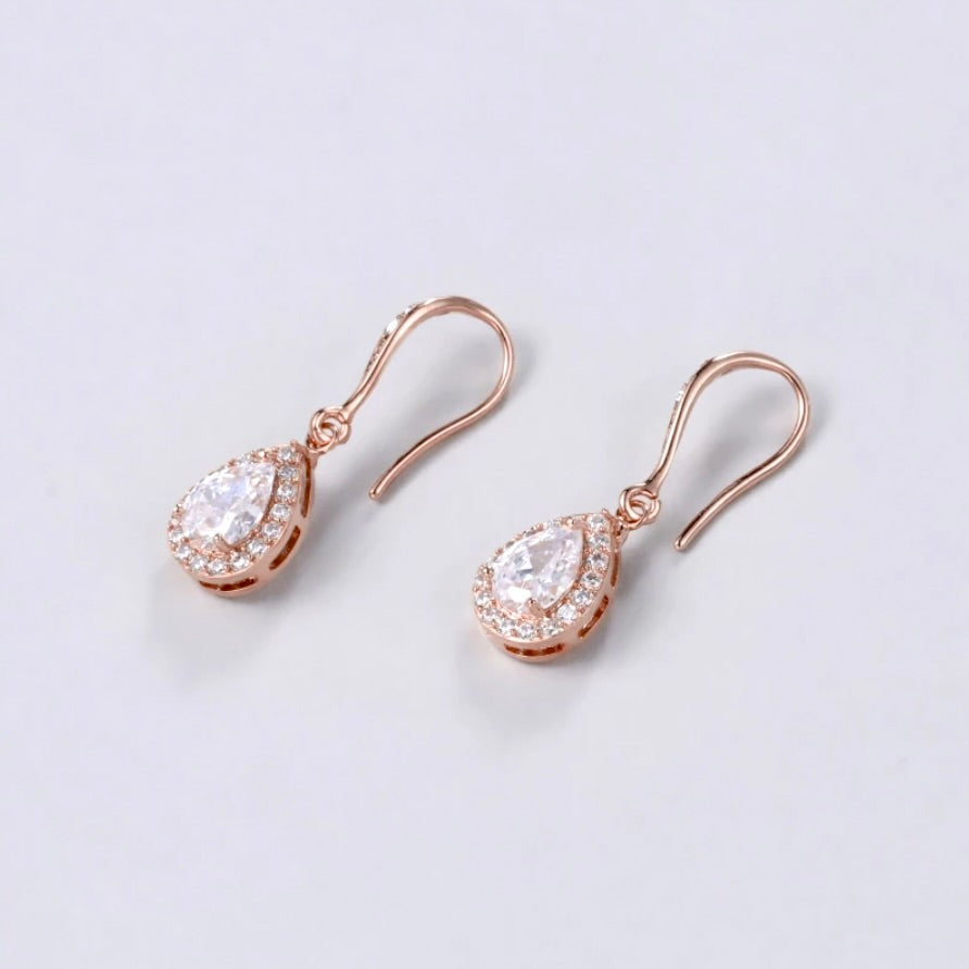 Raïsa - CZ Bridal Bracelet and Earrings Set - Available in Silver, Rose Gold and Yellow Gold