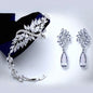 "Azalea" - Cubic Zirconia Bridal Bracelet and Earrings Set
