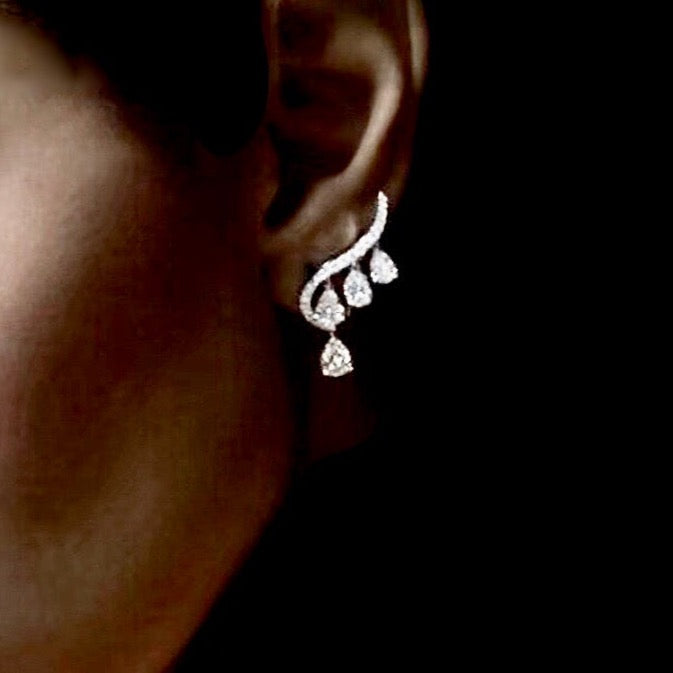 Aurelia - Cubic Zirconia Bridal Earrings - Available in Gold and Silver