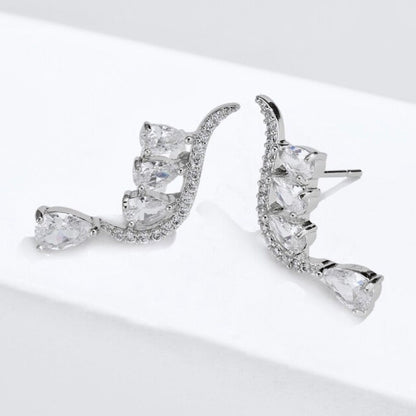 Aurelia - Cubic Zirconia Bridal Earrings - Available in Gold and Silver