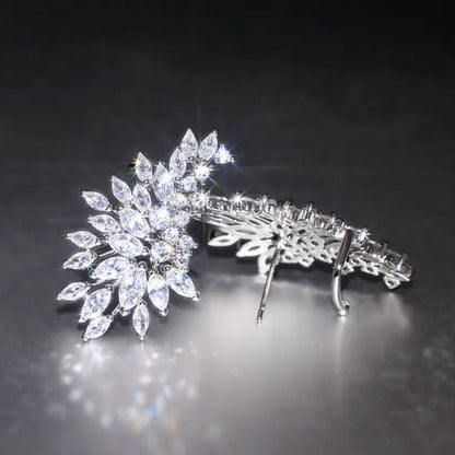 LeAnn - Cubic Zirconia Bridal Climber Earrings - Available in Silver, Rose Gold and Yellow Gold
