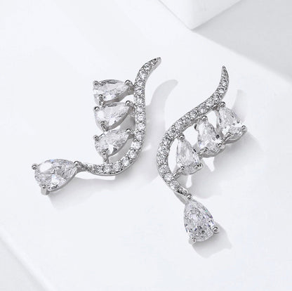 Aurelia - Cubic Zirconia Bridal Earrings - Available in Gold and Silver