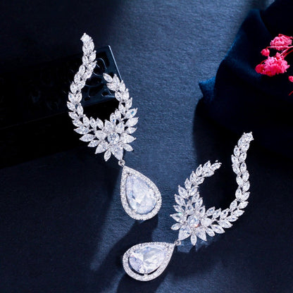 Glenda - Cubic Zirconia Bridal Earrings - Available in Silver and Gold