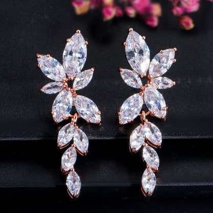 Vivienne - Cubic Zirconia Bridal Earrings - Available in Silver, Rose Gold and Yellow Gold