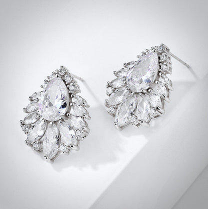Maiky - Cubic Zirconia Bridal Earrings - Available in Silver, Rose Gold and Yellow Gold