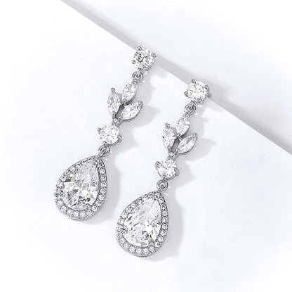 Parker - Cubic Zirconia Bridal Earrings - Available in Rose Gold, Silver and Yellow Gold