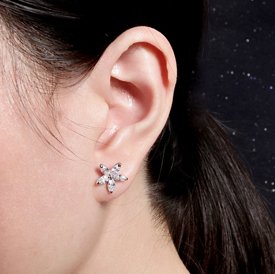 Lisa - Cubic Zirconia Bridal Earrings - Available in Silver and Rose Gold