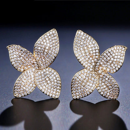 Zinnia - Cubic Zirconia Bridal Earrings - Available in Silver, Rose Gold and Yellow Gold