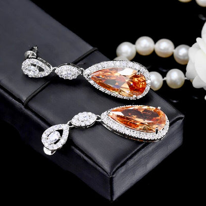 Amy - Silver Cubic Zirconia Bridal Earrings - More Colors Available