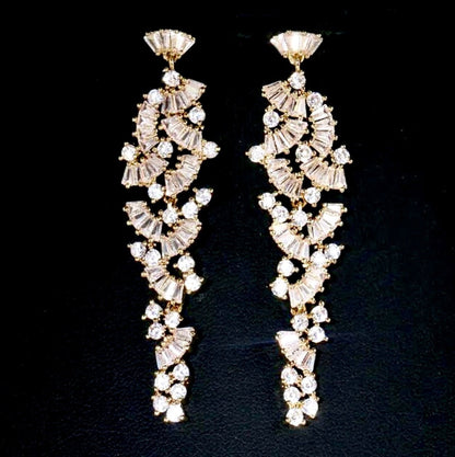 "Elaïa" - Cubic Zirconia Bridal Earrings - Available in Rose Gold, Silver and Yellow Gold