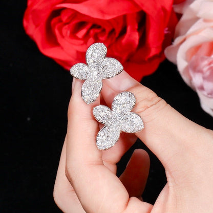"Zahara" - Cubic Zirconia Bridal Earrings - Available in Rose Gold and Silver