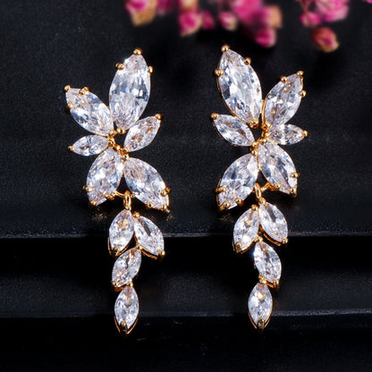 Vivienne - Cubic Zirconia Bridal Earrings - Available in Silver, Rose Gold and Yellow Gold