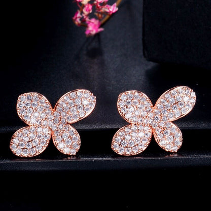 "Zahara" - Cubic Zirconia Bridal Earrings - Available in Rose Gold and Silver