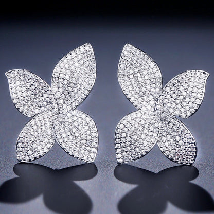 Zinnia - Cubic Zirconia Bridal Earrings - Available in Silver, Rose Gold and Yellow Gold