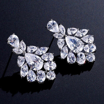 Nala - Silver Cubic Zirconia Bridal Earrings