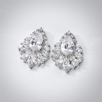 Maiky - Cubic Zirconia Bridal Earrings - Available in Silver, Rose Gold and Yellow Gold