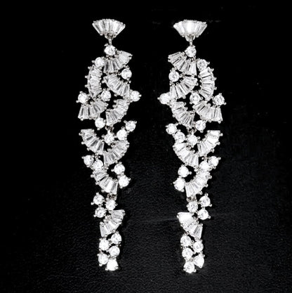"Elaïa" - Cubic Zirconia Bridal Earrings - Available in Rose Gold, Silver and Yellow Gold