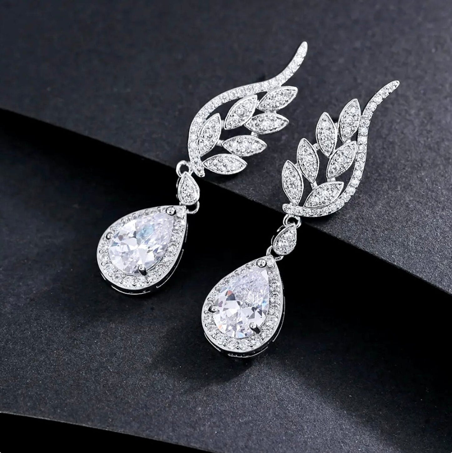 Laura - Cubic Zirconia Bridal Earrings - More Colors