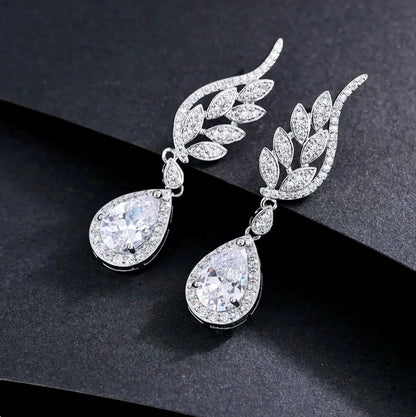 Laura - Cubic Zirconia Bridal Earrings - More Colors