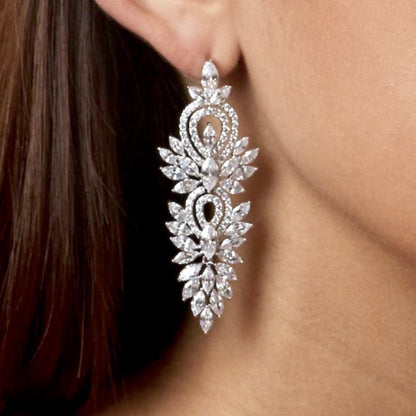Haylani - Cubic Zirconia Bridal Earrings - Available in Silver, Rose Gold and Yellow Gold